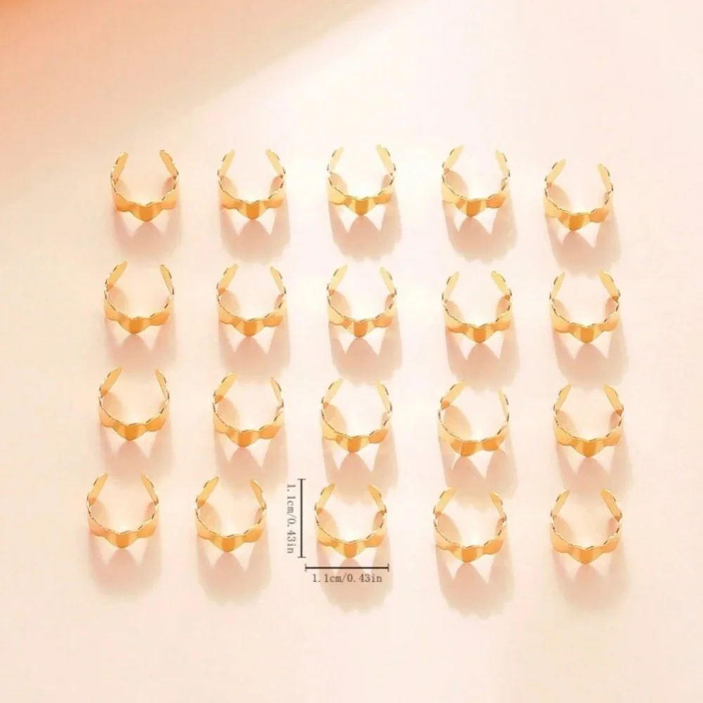 40 Pack Fairy-core Gold Cleopatra Heart Shaped Hair Cuffs Accessories Set Braids